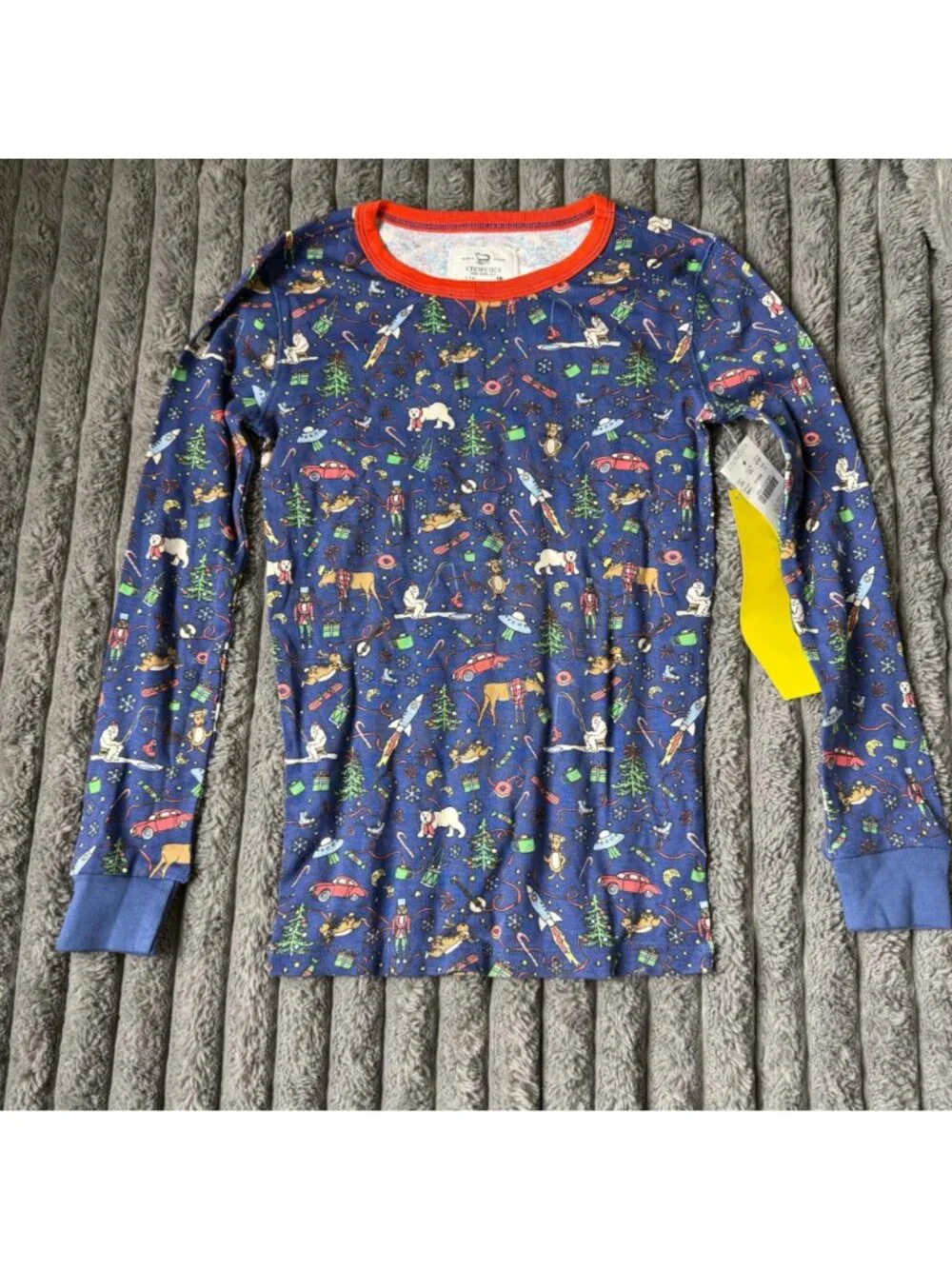 NWT J. Crew crewcuts Navy Winter Print Kids Pajama Set Size 10